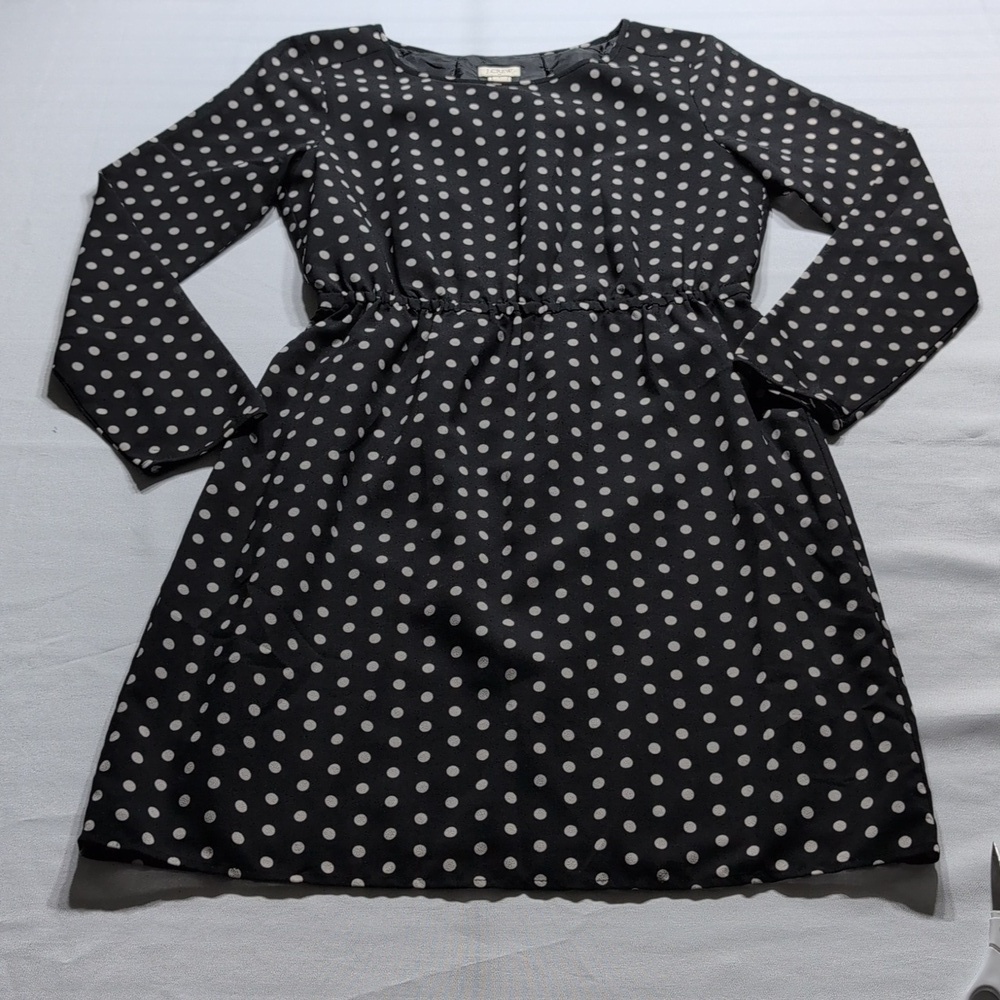 J Crew black Polka Dot dress size 0 - Picture 1 of 7